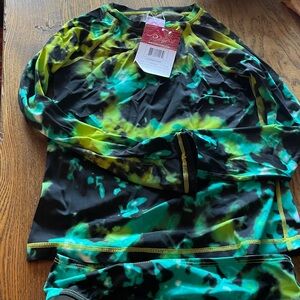 Kanu Surf Neon Rash Guard Swimsuit Bathing Suit